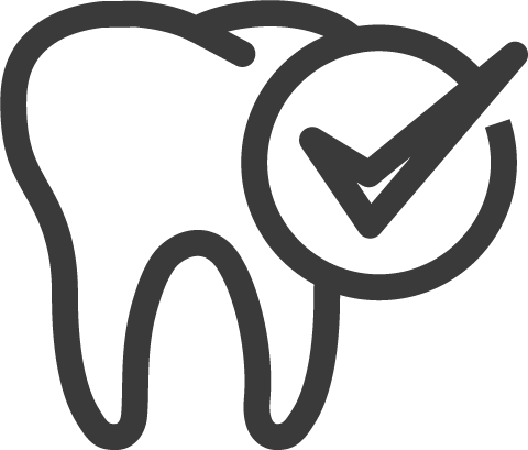 Tooth with checkmark icon