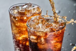Two glasses of cola.